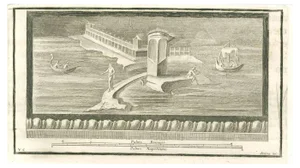 Fernando Strina, Roman Temple Fresco, Etching, 18th Century