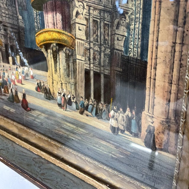 Early 20th Century Church Interior Watercolor Painting by Henry Thomas Schafer For Sale - Image 10 of 12