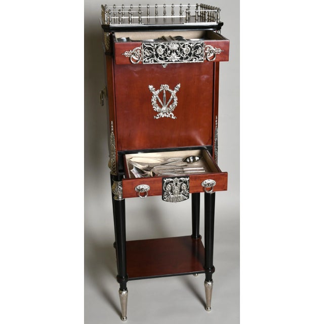 WMF Württembergische Metallwarenfabrik WMF 219 Silverplate 135-Piece Flatware Set With Original Cabinet – Mid-Century German Estate Service For Sale - Image 4 of 14