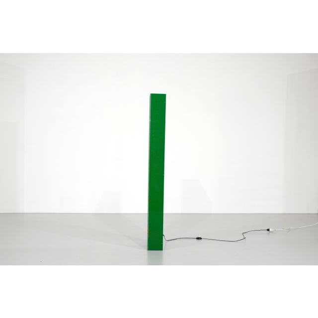 Rectangular Floor Lamp in Green and White Acrylic Glass, Italy, 1970s For Sale - Image 6 of 10