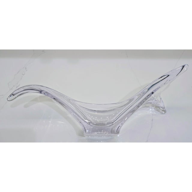 1970s Cofrac Art Verrier Freeform Crystal Centerpiece Bowl – France For Sale - Image 9 of 12