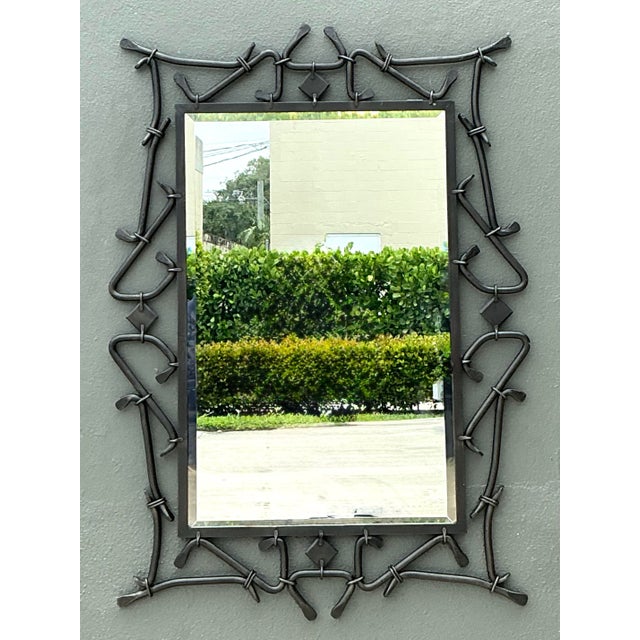 Alexandra Diez Mirrored Glass and Metal Wall Mirror For Sale - Image 12 of 12