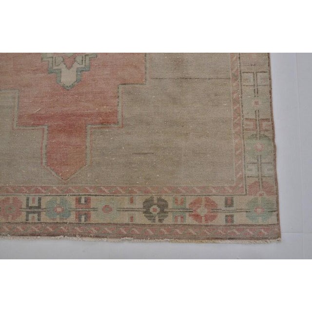 Vintage Handwoven Oushak With Large Central Medallion For Sale - Image 9 of 10
