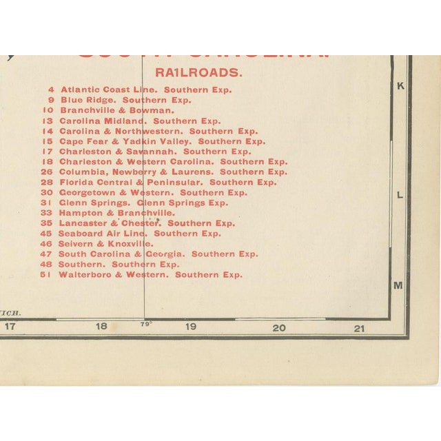 Antique Map of South Carolina The Palmetto State by Ran McNally, 1899 For Sale - Image 9 of 12