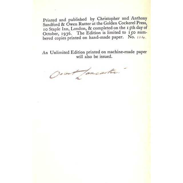 QUENNELL, Nancy [collected by] [187] pp. The Golden Cockerel Press 1936 8 7/8" x 6" Limited edition No. 114 of 150 copies...