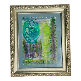 Contemporary Abstract Small Painting Magic Forrest by Elia For Sale