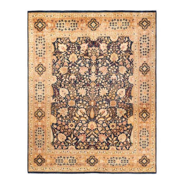 Vintage Moroccan Hand Knotted Wool Area Rug, Navy Blue - 7'10" X 10'1" For Sale - Image 9 of 9