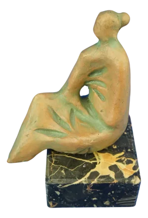 Frank Romero, Stylized Woman, 1950s, Terracotta with Marble Base