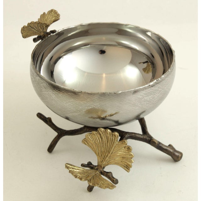Michael Aram Butterfly Ginkgo metal silver bowl with original box. The Michael Aram Butterfly Ginkgo Collection celebrates...