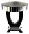 Art Deco Round Mirrored Bar Table in Black Painted Wood, 1930s For Sale