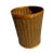 Tan Late 20th Century Americana Folk Natural Woven Rush and Maple Wastebasket For Sale - Image 8 of 8