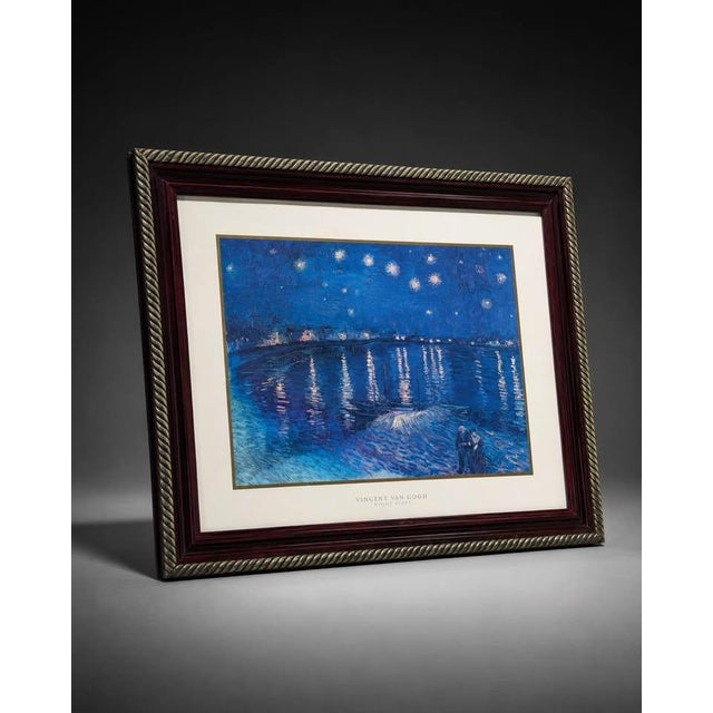 Traditional Framed Van Gogh Starry Night Over the Rhone-Style Print For Sale - Image 3 of 7