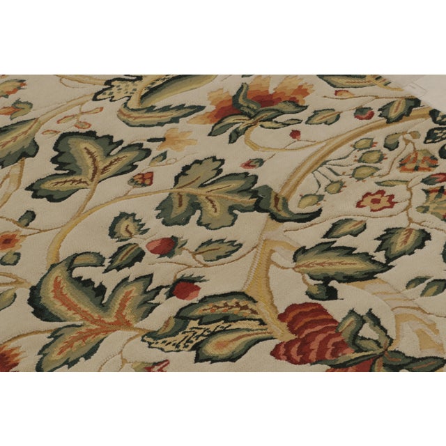 Rug & Kilim Rug & Kilim’s European Style Flatweave Rug in Cream With Floral Patterns ‘Tudor’ For Sale - Image 4 of 7