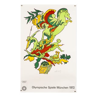 Lithograph Munich Olympics 1972 Poster from Charles Lapicque, 1971 For Sale