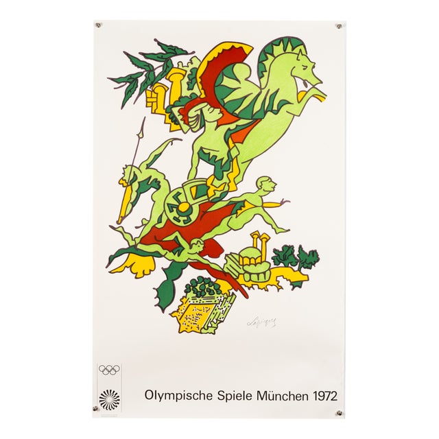 Lithograph Munich Olympics 1972 Poster from Charles Lapicque, 1971 For Sale