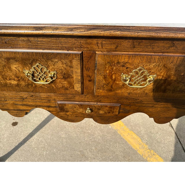 1990s 1990s Baker Furniture Queen Anne Style Burlwood Sideboard For Sale - Image 5 of 12