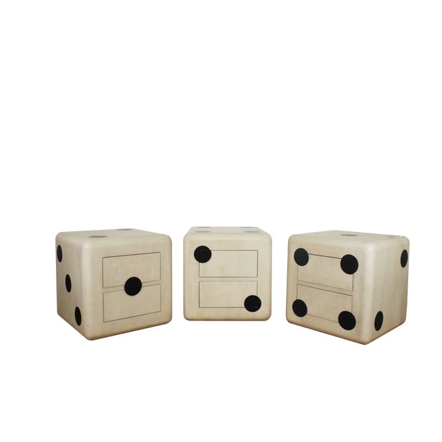 Nut Cube with Wheels and Two Drawers, 1980s, Set of 3 For Sale