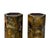 Pair Chinese Matte Gold Scenery Hexagonal Display Wood Brush Pots Vase For Sale - Image 16 of 18