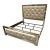 Eastern King Size Z Gallerie Ava Mirrored Tufted Bed For Sale