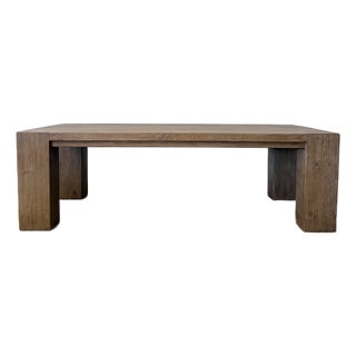 Beam Style Reclaimed 96” Pine Dining Table in Natural Fininsh For Sale
