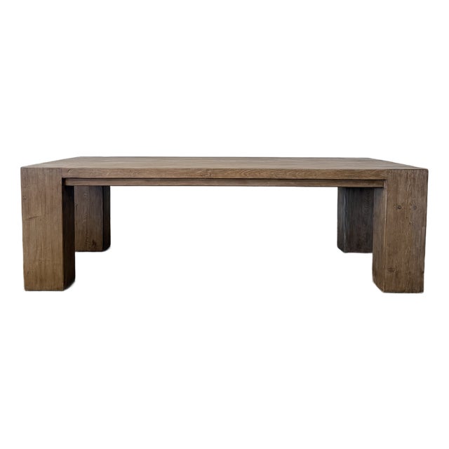 Beam Style Reclaimed 96” Pine Dining Table in Natural Fininsh For Sale