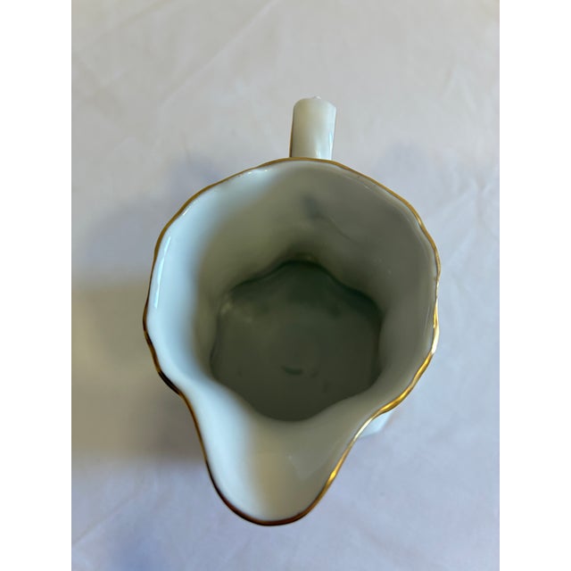 White Vintage Thomas Germany Porcelain Creamer With Gold Trim For Sale - Image 8 of 10