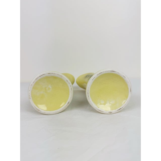 1950s 1950s Yellow Floral Cornucopia Vases- Set of 2 For Sale - Image 5 of 8