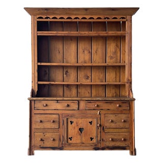 Antique Irish Pine Dresser | Hutch With Shelves For Sale