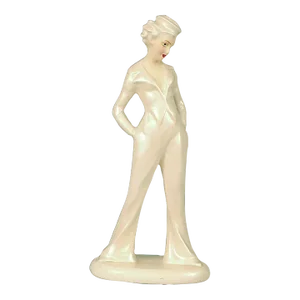 1920s Art Deco Painted Plaster Statue, a Female Sailor