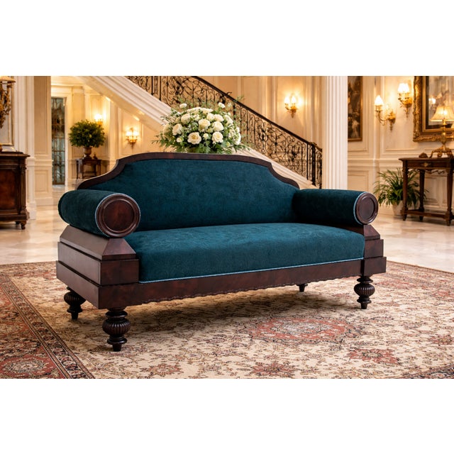 Antique Sofa in Fabric and Walnut, 1870 For Sale - Image 14 of 14