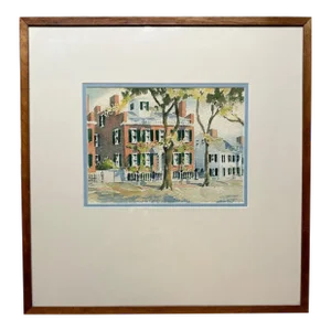 Original Doris Riker Beer 'starbucks House' Main Street Nantucket Large Painting