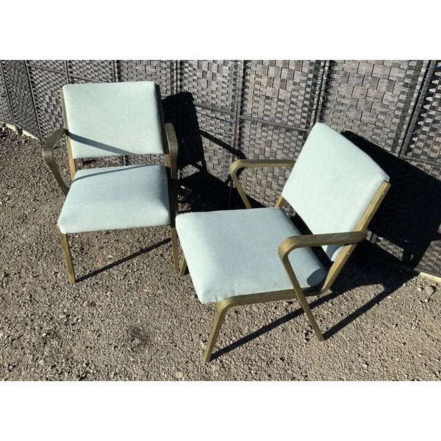 Aqua Set of Bauhaus Easy Chairs by Selman Selmanagic for VEB Deutsche Werkstätten Hellerau, German USSR, 1950s For Sale - Image 8 of 12