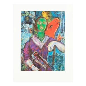 1972 After Marc Chagall "Portrait of Vava", Full-Color Parisian Print
