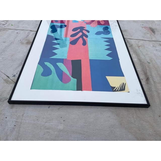 1970s 1977 Matisse the Cut-Outs Exhibition Poster — La Vis, National Gallery of Art, Framed Vintage Lithograph For Sale - Image 5 of 9
