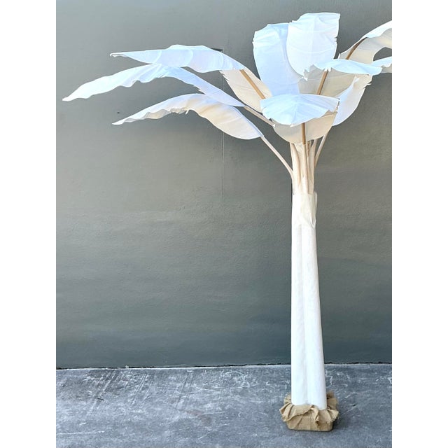 Contemporary Vintage Monumental Cut Canvas Palm Tree For Sale - Image 3 of 12
