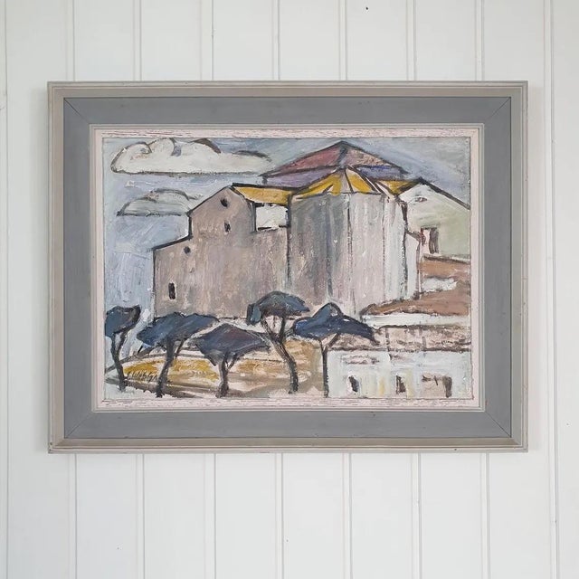 Sixten Wahlgren, The Fortress in Tordera, 1950s, Oil on Panel For Sale - Image 12 of 18