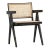 Black Oak & Cane Dining Arm Chair For Sale