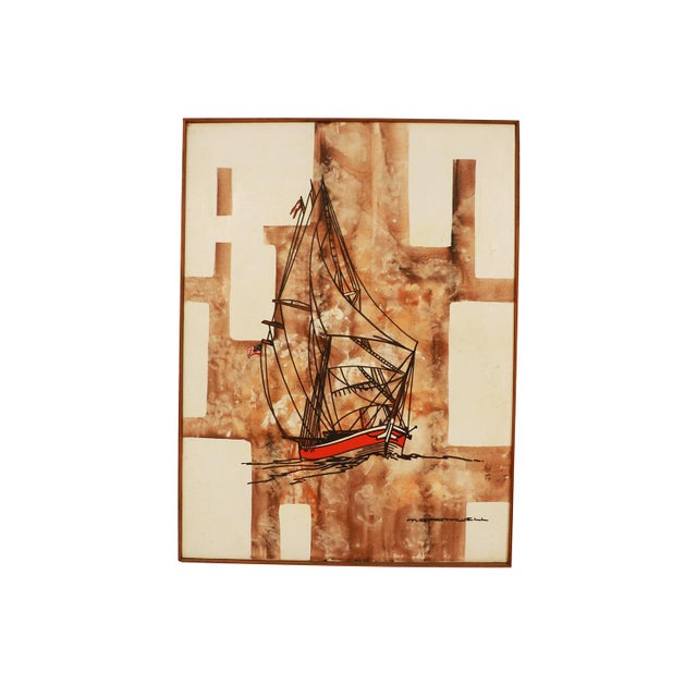 Michael Quincy Rothwell Mid Century Abstract Expressionist Original Oil Painting Signed For Sale - Image 11 of 11