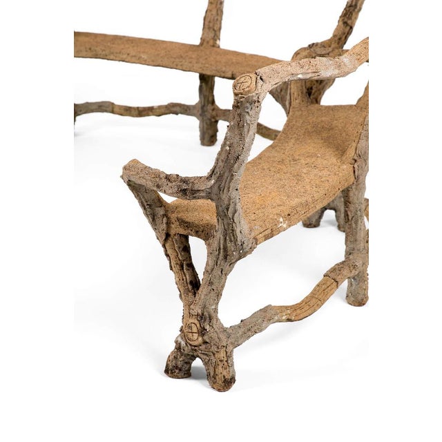 French Faux Wood Stone Benches, Set of 3 For Sale - Image 11 of 18