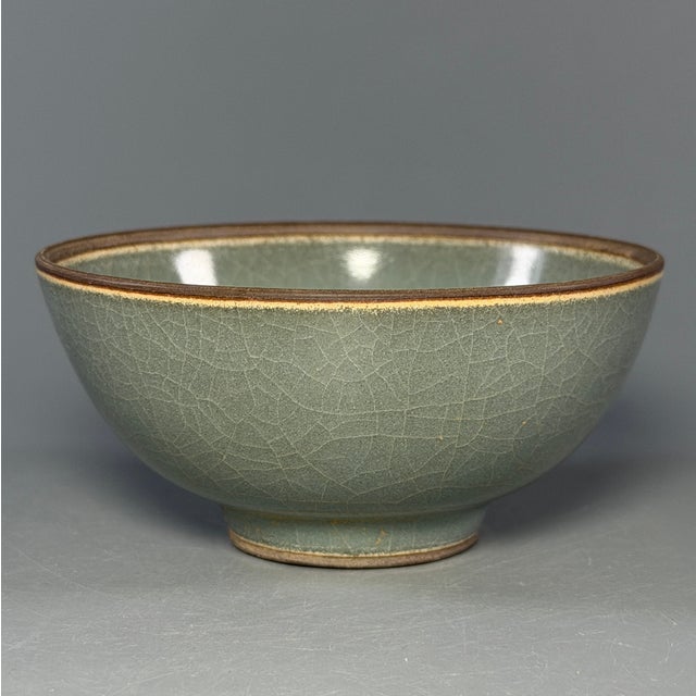 Antique Chinese Longquan Celadon Crackle Bowl For Sale - Image 4 of 6