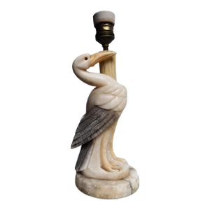 Mid‑Century Italian Alabaster Heron Table Lamp