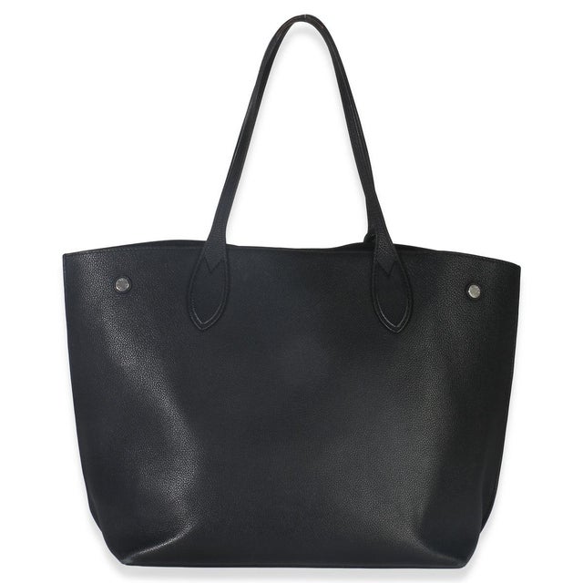 Louis Vuitton Black Grained Calfskin Lockme Cabas Tote For Sale - Image 4 of 8