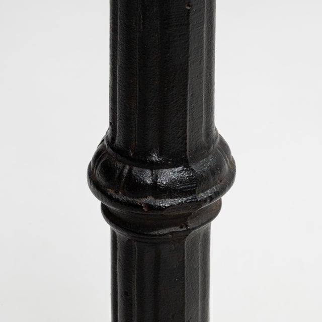 Mid 20th Century Cast Iron Bistro Table With Oak Top For Sale - Image 4 of 8