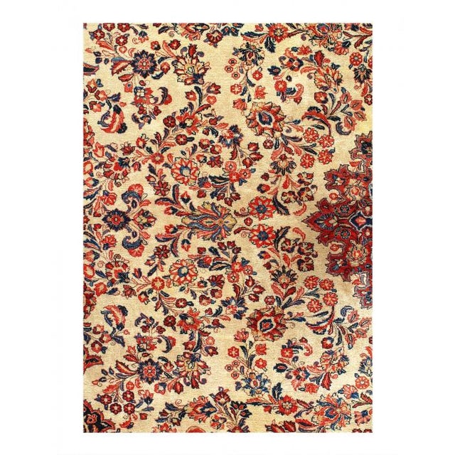 Antique Persian Sarouk rug. These Antique rugs bring traditional sophistication to your home. These rugs feature 100%...