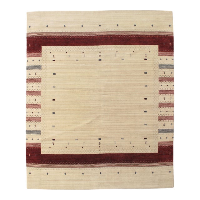 Vintage Hand-Knotted Gabbeh Rug 8'0" X 10'0" For Sale