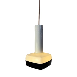 Black and White Pendant Lamp by Bent Karlby for Schrøder-Kemi, 1970s For Sale