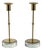 Scandinavian Modern Brass and Glass Candlesticks by Gunnar Ander, 1950, Set of 2 For Sale