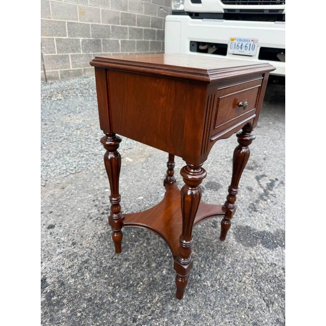 Wood Vintage Regency Louis Xvi Style 2 Tier Side Table For Sale - Image 7 of 14