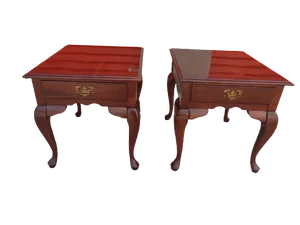 Pair of Late 20th Century Null Furniture Queen Solid Mahogany Side Tables