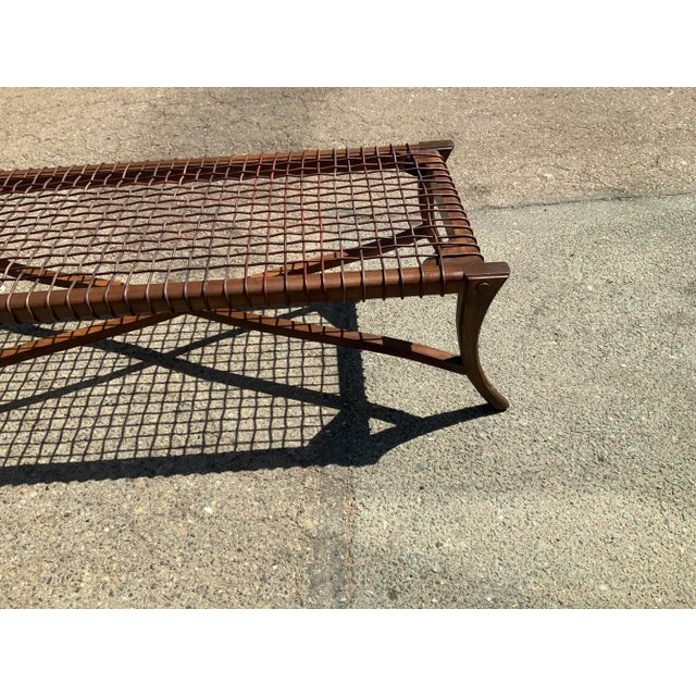 Wood Klismos-Style Chaise Lounge With Walnut Finish For Sale - Image 7 of 9